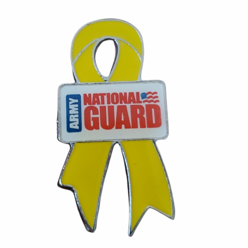 USA Army National Guard Yellow Awareness Lapel Pin-back
